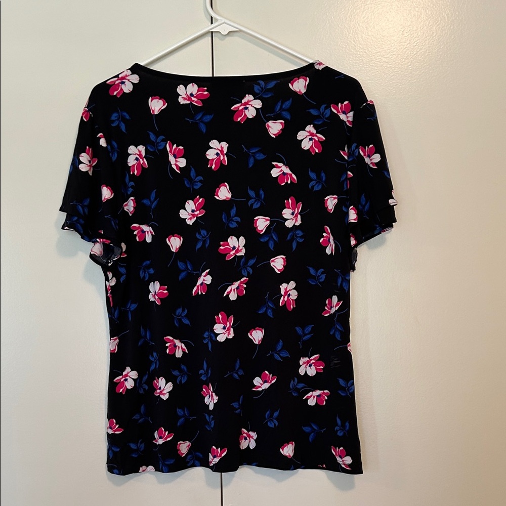 Calvin Klein Top with Pink and Blue Floral Design - Picture 5 of 9